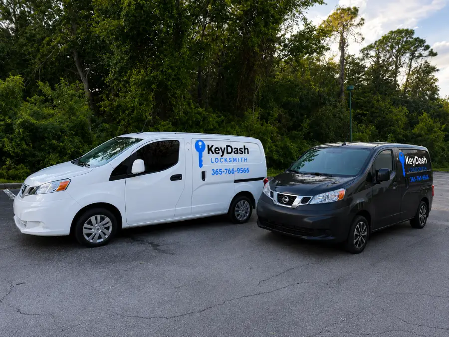 KeyDash locksmith fleet parked in Hamilton